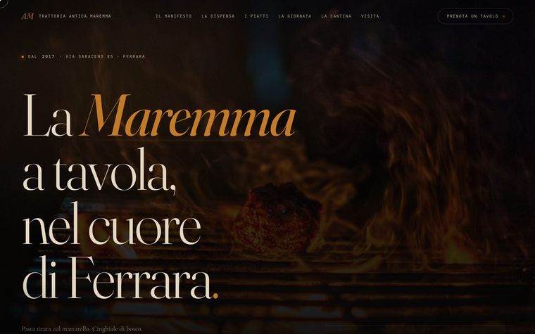 Trattoria del Borgo — esempio di landing realizzabile nel percorso