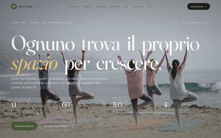 Respiro Yoga — esempio di landing realizzabile nel percorso